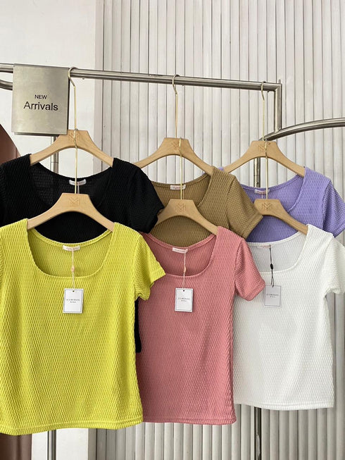 Casual Square Neck Stretchable Tops